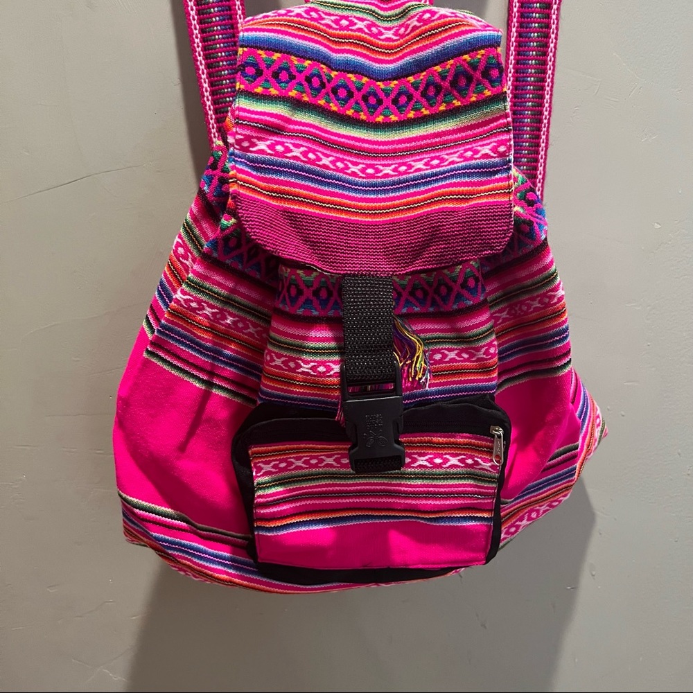 Multicolored Peruvian Blanket Backpack - image 2